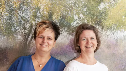 Kati Gutzmann und Cornelia Fechler, Inhaberinnen der Logopädischen Praxis in Zittau